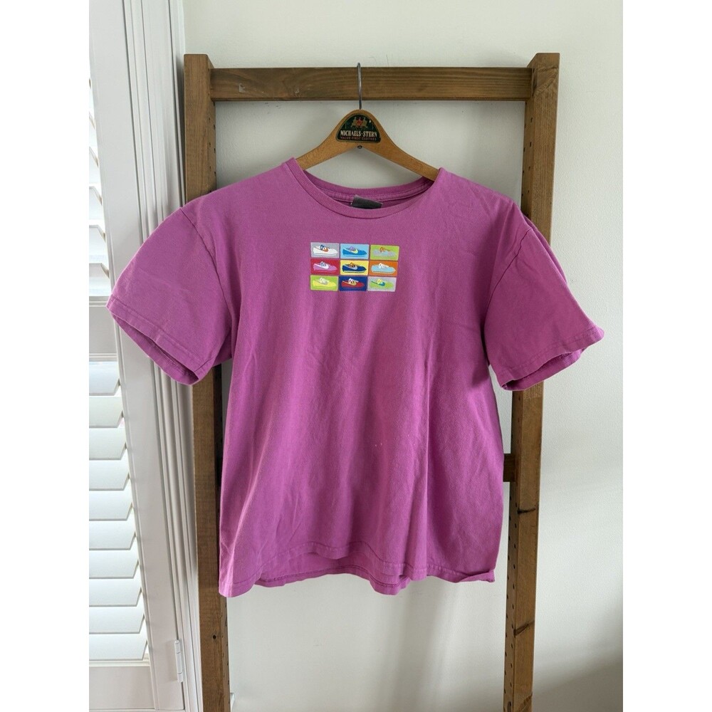 Vintage Nike Cortez Shirt Women L 90s Y2K Pink USA Made Promotional Tee Cotton